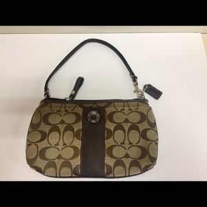 Coach Brown/Beige Signature Canvas Clutch